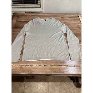 Banana Republic Premium Luxe V-neck Sweater Size L Gray Silk Cashmere Blend